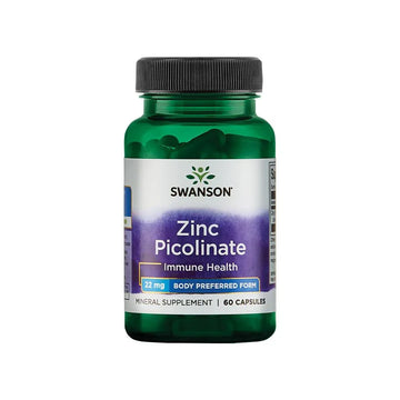 Picolinate de zinc, forme corporelle préférée, 22 mg, 60 capsules Swanson