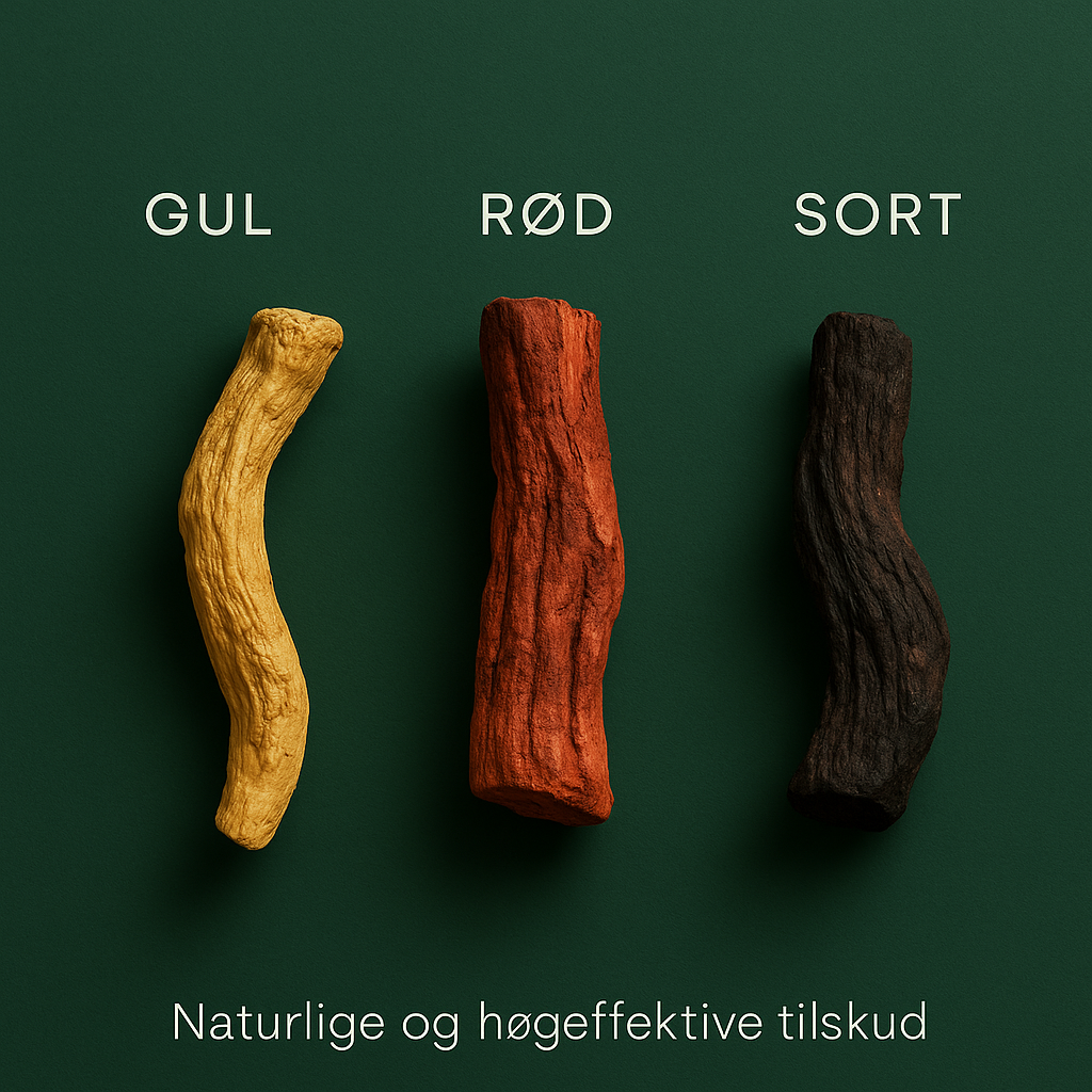 Gul, Rød og Sort Tongkat Ali