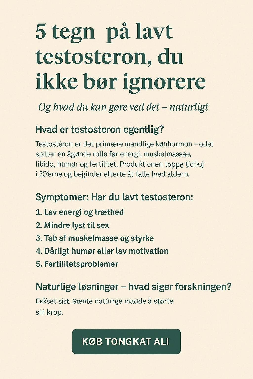 5 tegn på lavt testosteron